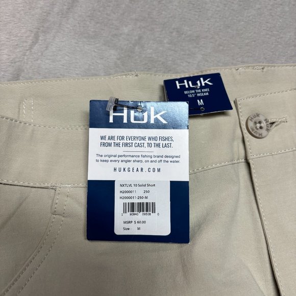 HUK Next Level 10.5" Fishing‎ Shorts Men’s M Beige Performance Stretch Cargo NWT - Picture 7 of 7